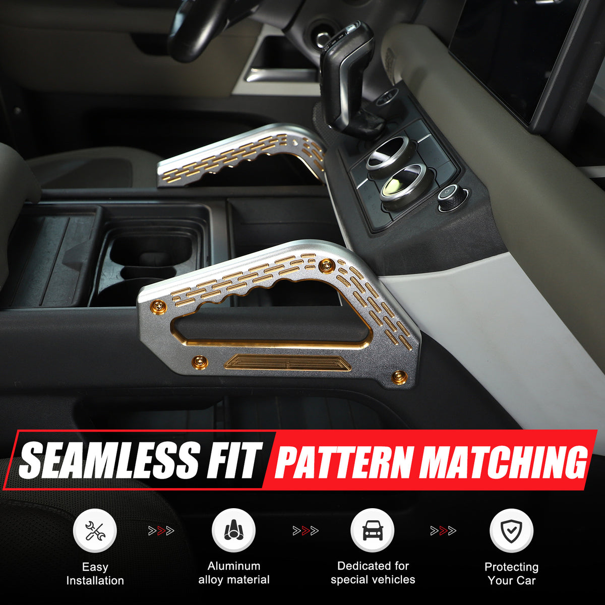 Replacement Silver & Orange Center Grab Handle Trim For LR Defender 2020-2024 6