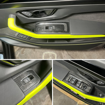 Real Carbon Fiber Window Lift Switch Panel Trim For Lamborghini URUS/SE 18-21 US 5