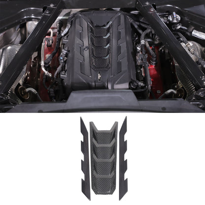 5pcs Real CARBON FIBER Engine Bay Trim Panel Cover Set For Corvette C8 2020-2026 2