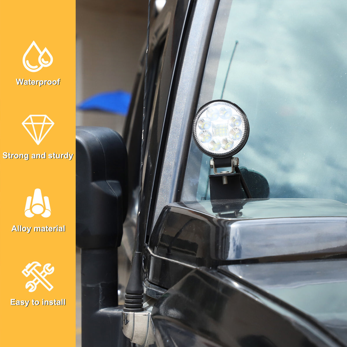 Front Hood Spotlight Black Metal Mount Bracket For Hummer H2 2003-2009 US 5