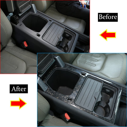 Forged Carbon Fiber For LR Defender 110 90 2020-2023 Cup Holder Panel Trim Cover 15