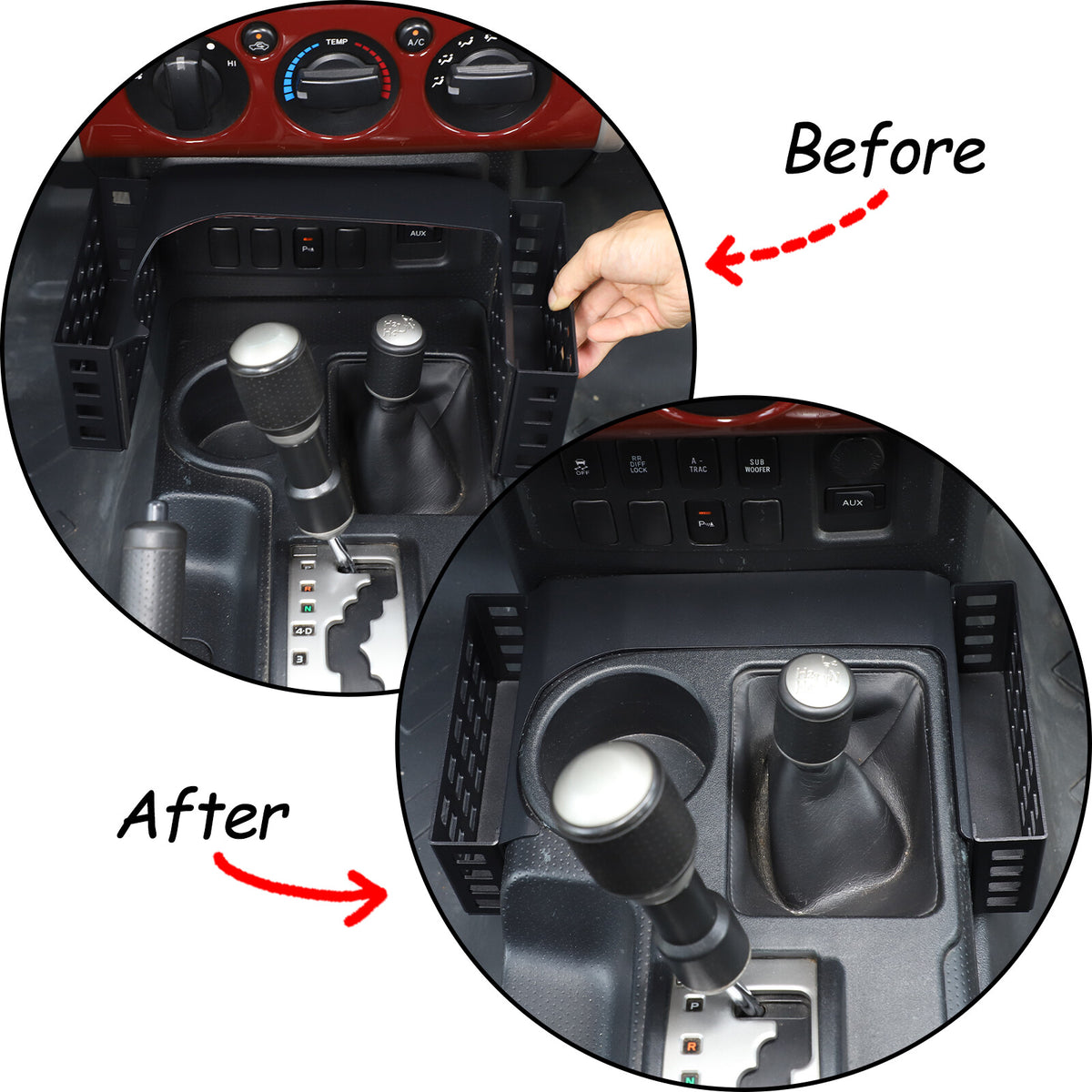 Interior Storage Box Two Baskets Tray Trim Box For Toyota FJ Cruiser 2007-21 2
