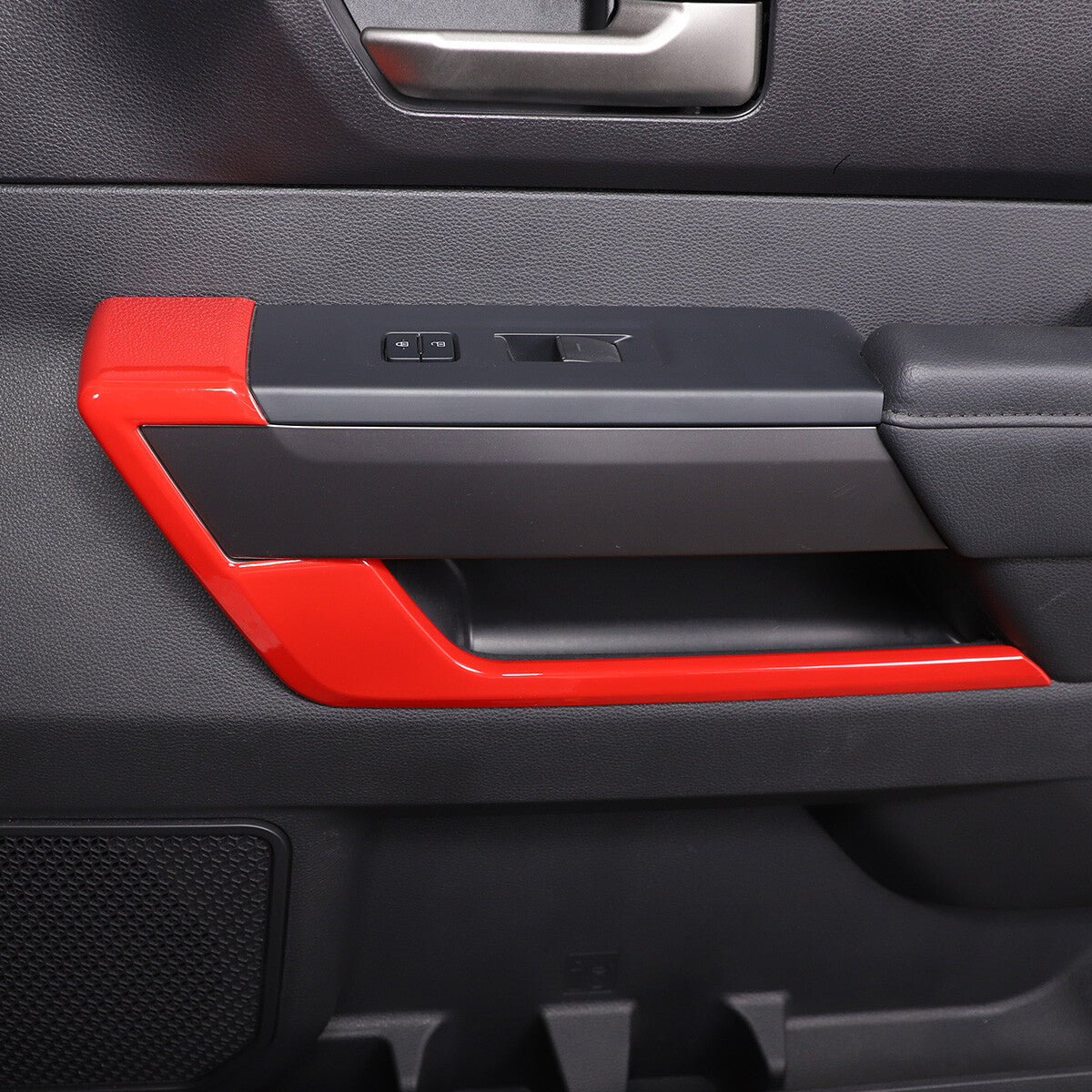 For Toyota Tundra 2022-2026 Window Lift Botton Trim Frame ABS Red 4PCS US 8