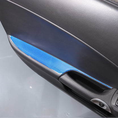 Blue Carbon Fiber Door Armrest Trim Panel For Corvette C6 2005-2013 6