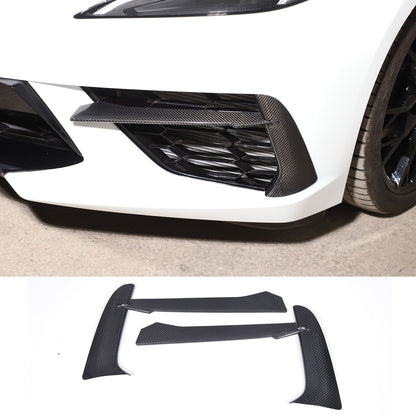 Real Dry Carbon fiber Front Bumper Fog Light Lamp Trims for Corvette C8 20-26 US 14