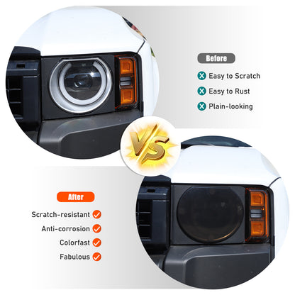 Black Smoked Front Headlight Lens Cover For Toyota Land Cruiser LC250 24+ US 11