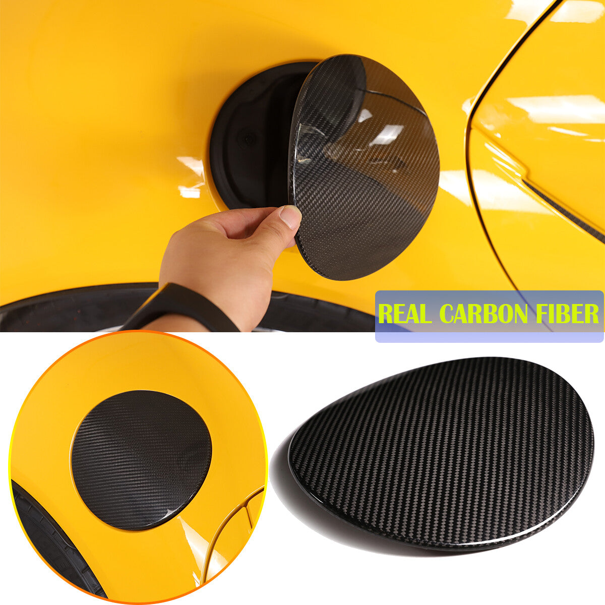 Real Carbon Fiber Door Fuel Tank Gas Filler Cap Cover For Toyota Supra A90 2019+ 2