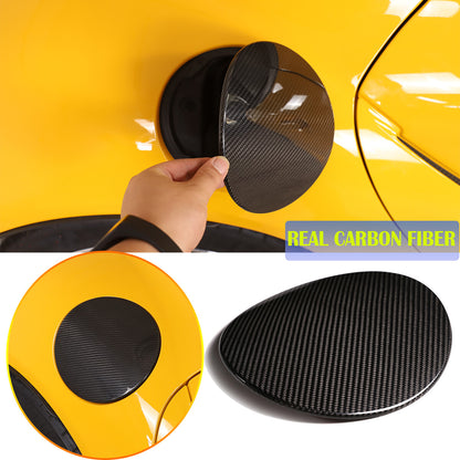 Real Carbon Fiber Door Fuel Tank Gas Filler Cap Cover For Toyota Supra A90 2019+ 2