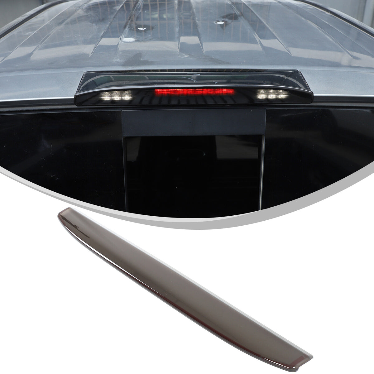 Smoked Black ABS High Mount Brake Light Trim Cover For Nissan Titan 2016+ US 17