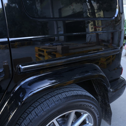 Real Carbon Fiber Side Door Body Molding Trim For Benz G W463 G350 G55 G63 19-21 8