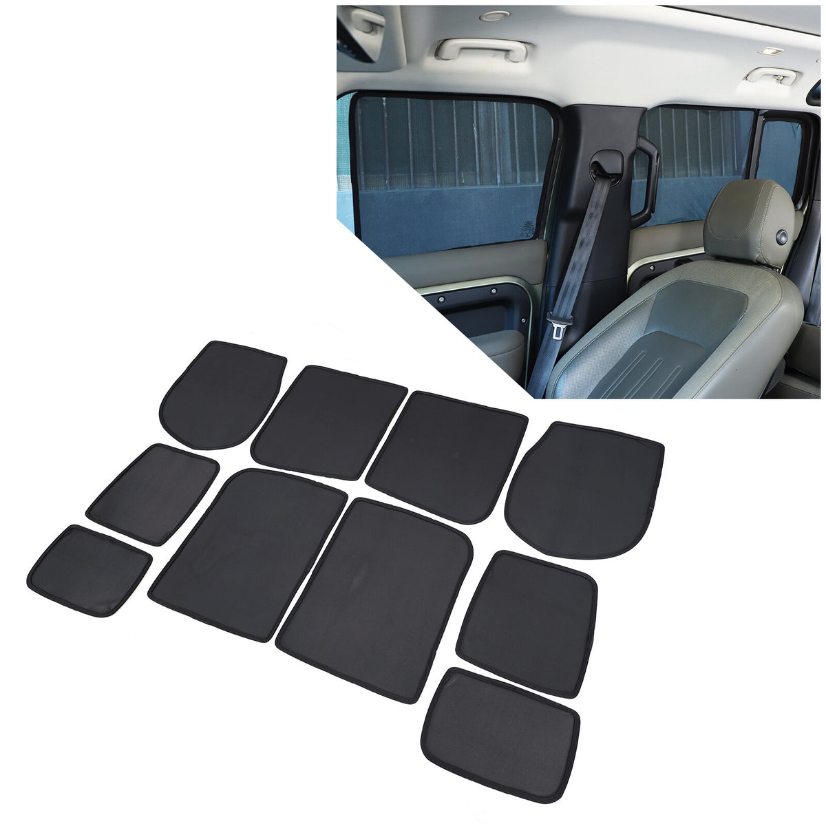 Car Window Screen Sun Shade Mesh Cover Windshield For LR Defender L663 20-25 2