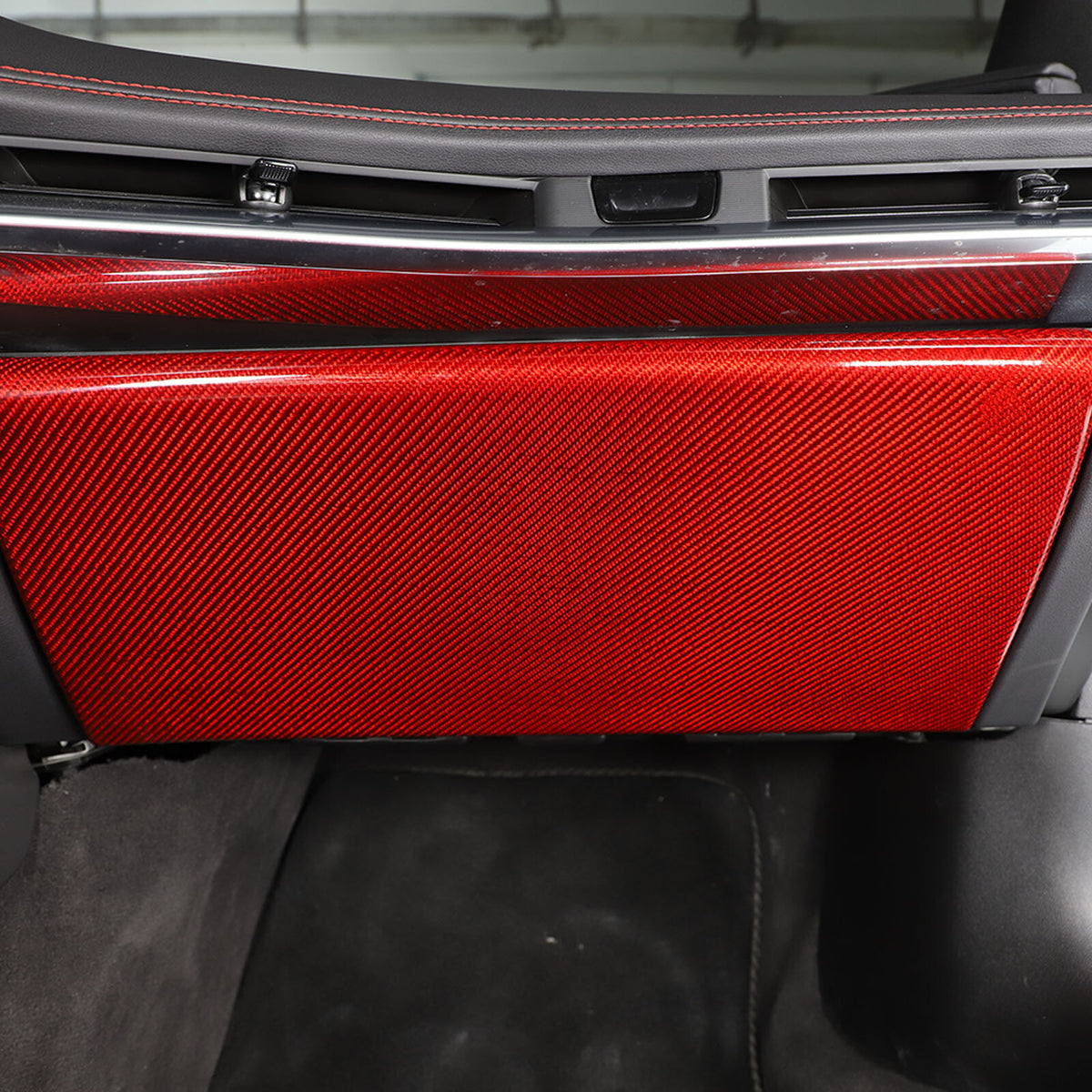 Red Real Carbon Fiber Full Interior Set Decor Trim Kit for Corvette C8 20-25 - Styles 46-50 44