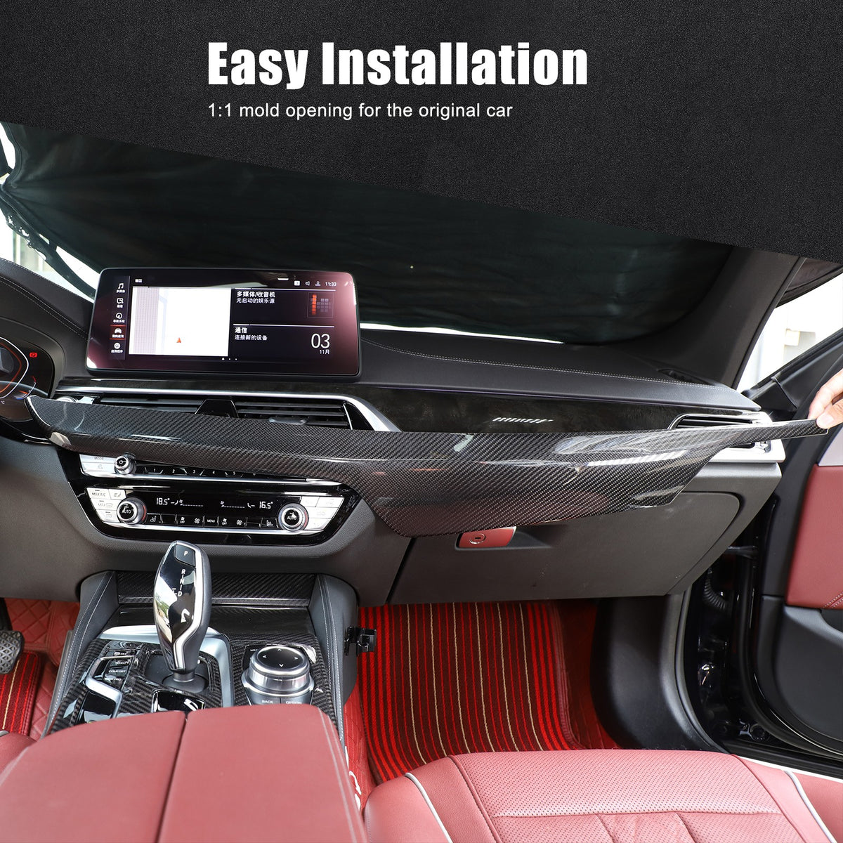 Real Dry Carbon Fiber Dashboard Trim For BMW 5 Series G30/G38 6 GT G32 2017-23 6