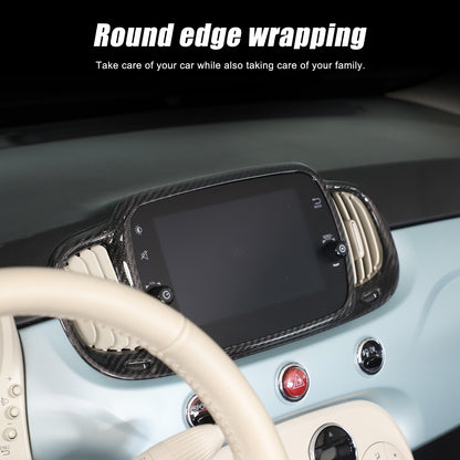 Real Carbon Fiber Center Air Vent Trim For Fiat 500/Abarth 595 695 21-23 US 12