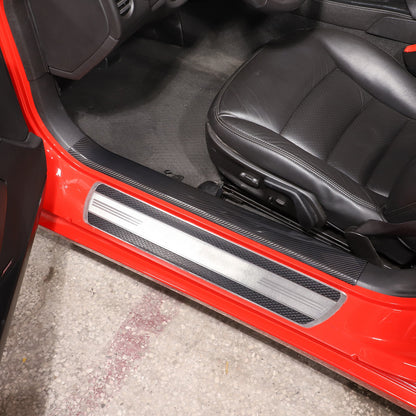 Real Carbon Fiber Built In Scuff Door Sill Bar Plate For Corvette C6 2005-2013 17