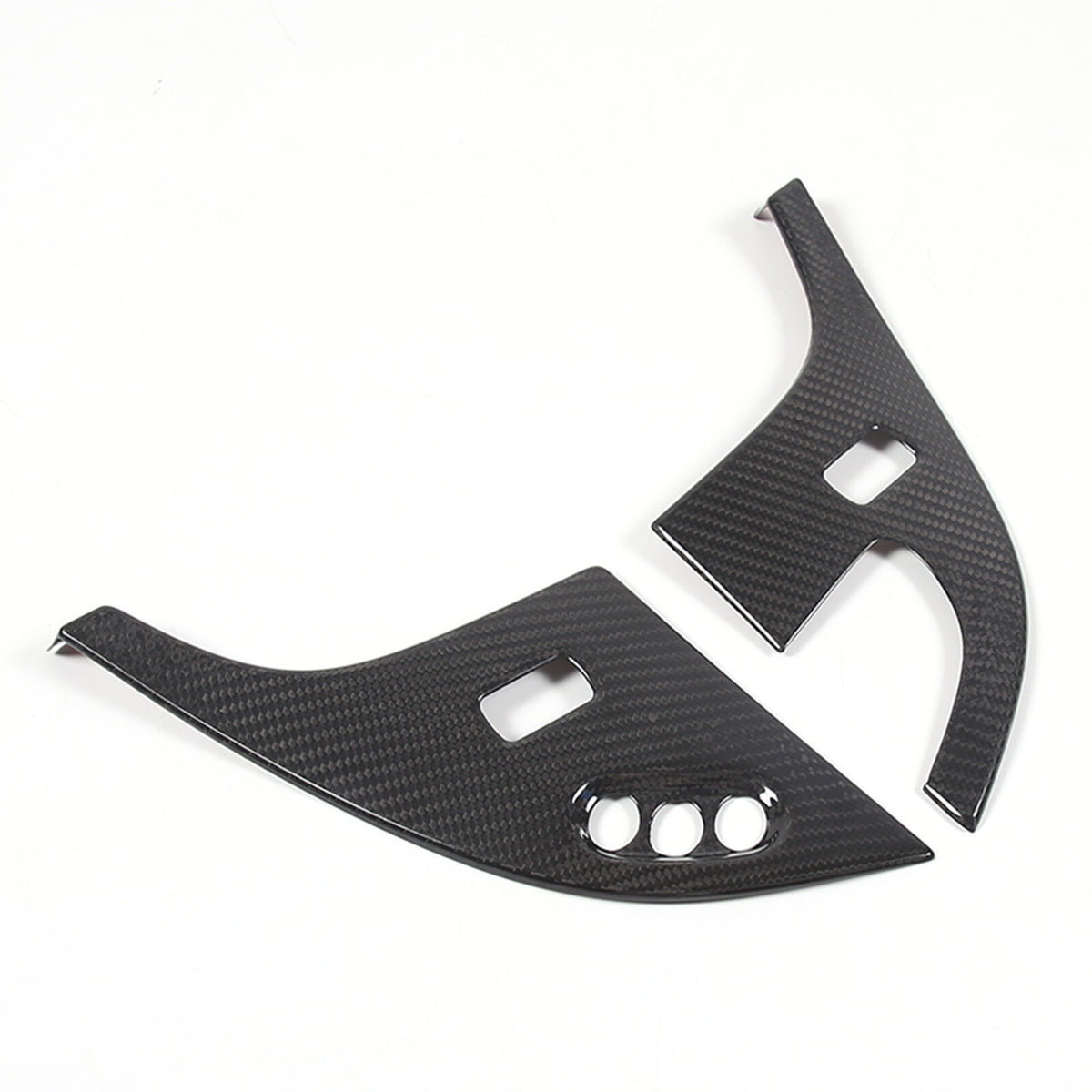 Real Dry Carbon Fiber Interior Door Lock Button Trim Cover For Corvette C6 05-13 15