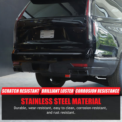 Glossy Black Rear Muffler Tail Pipe Cover Trim For Cadillac Escalade 2021-2024 14