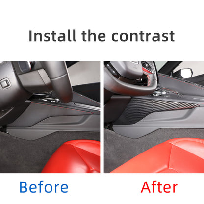 Carbon fiber ABS Console Gear Shift Side Trim Cover For Corvette C8 2020-2025 6