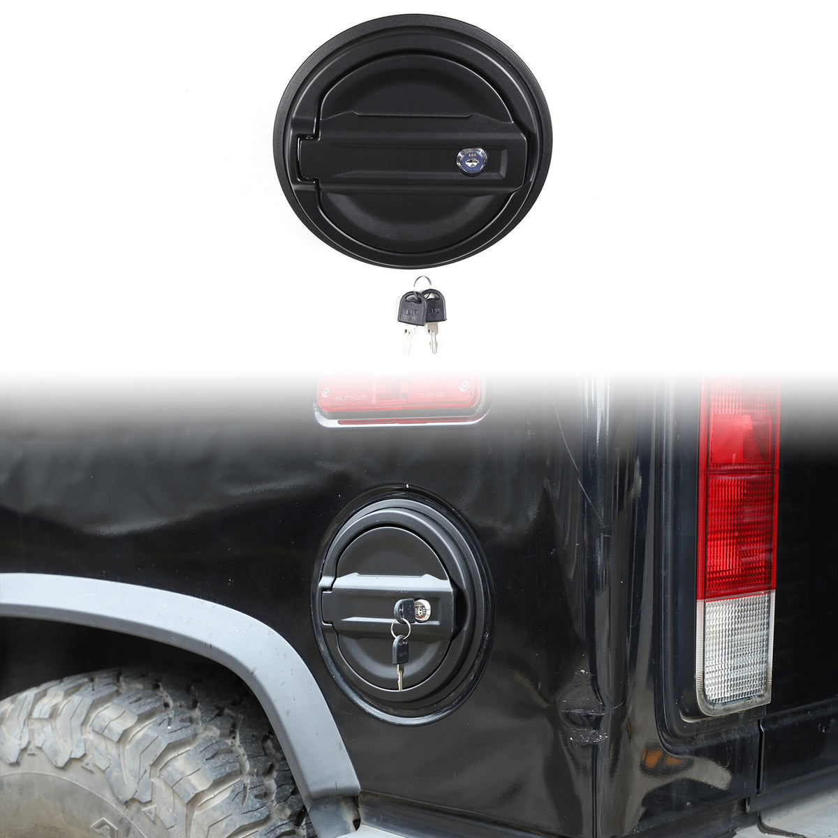 Locking Fuel Door Black Gas Tank Cap Cover Lock Key For Hummer H2 2003-2009 13