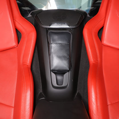 Carbon Fiber Pattern Rear Seat Center Storage Bag For Corvette C8 2020+ 20