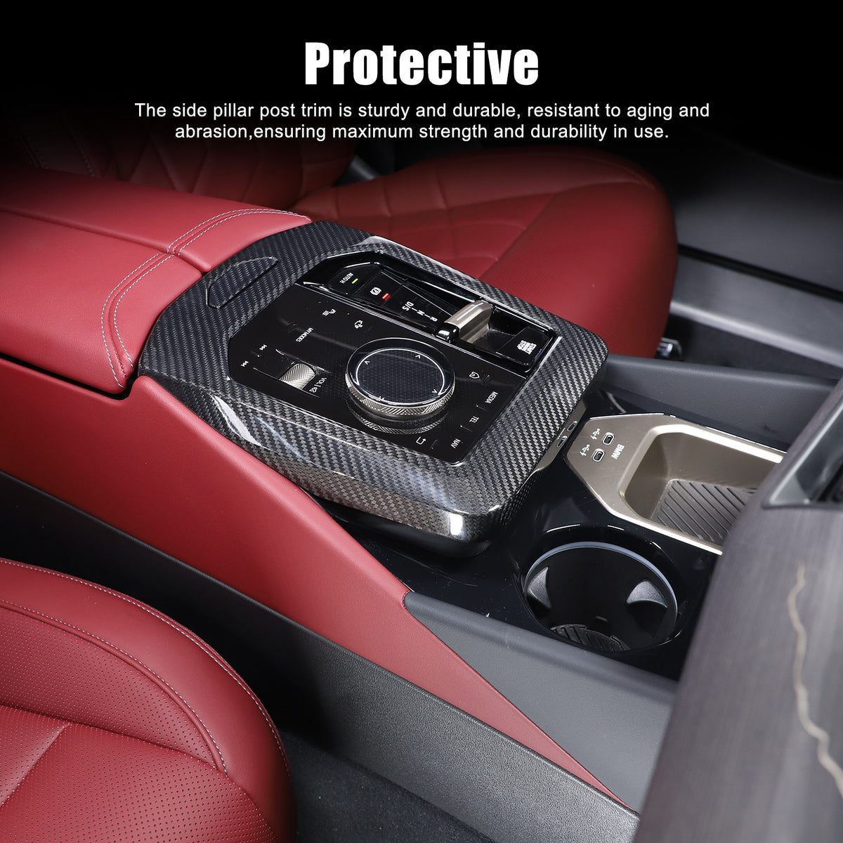 Real Carbon Fiber Center Gear Shift Panel Trim For BMW 5 Series G60 i5 2024+ 20