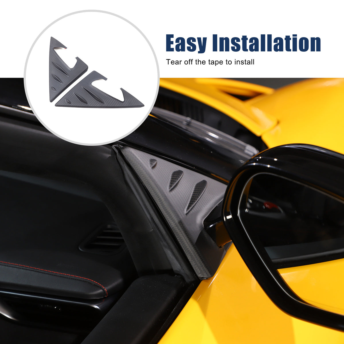 Matte Real Carbon fiber Window A Pillar Triangle Cover Trim for Lotus EMIRA 21+ 14