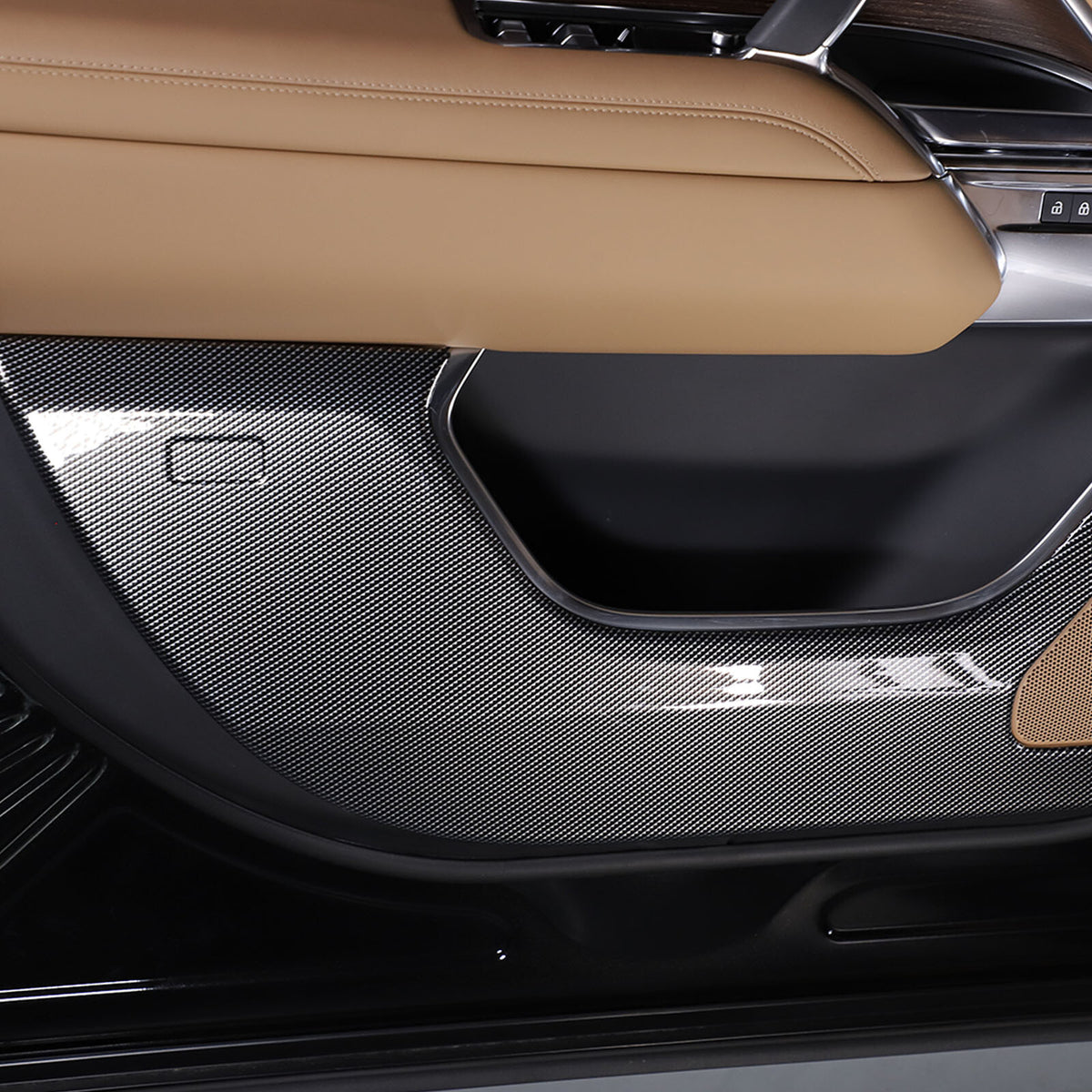 ABS Carbon Fiber Door Anti-kick Panel Trim For LR Range Rover Vogue 2023-2024 15