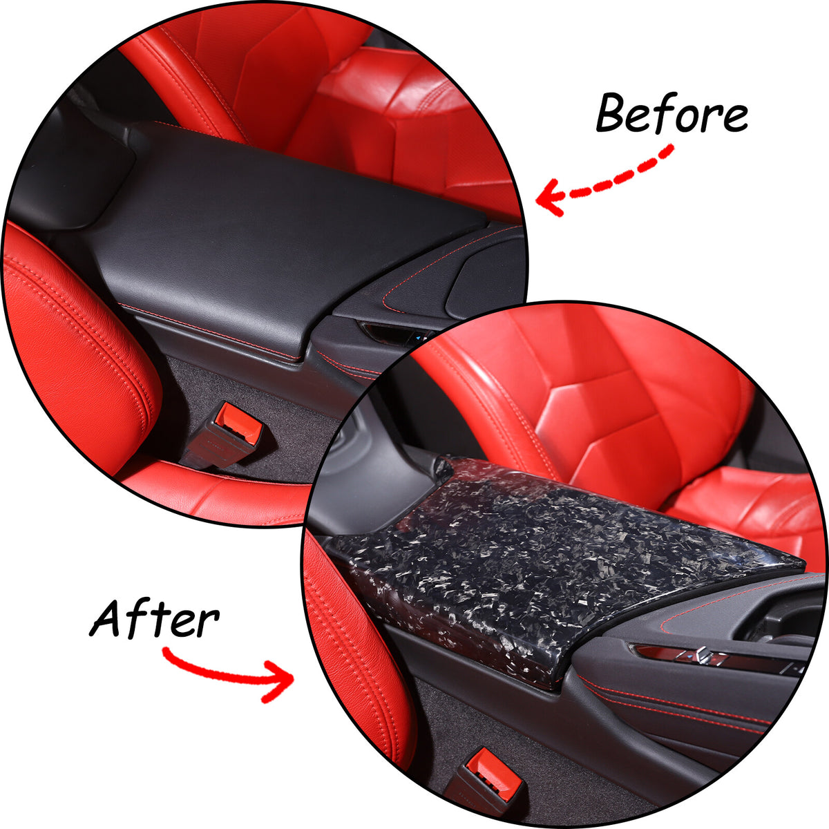 Forged Carbon Fiber Center Console Armrest Box Cover For Corvette C8 2020-26 15