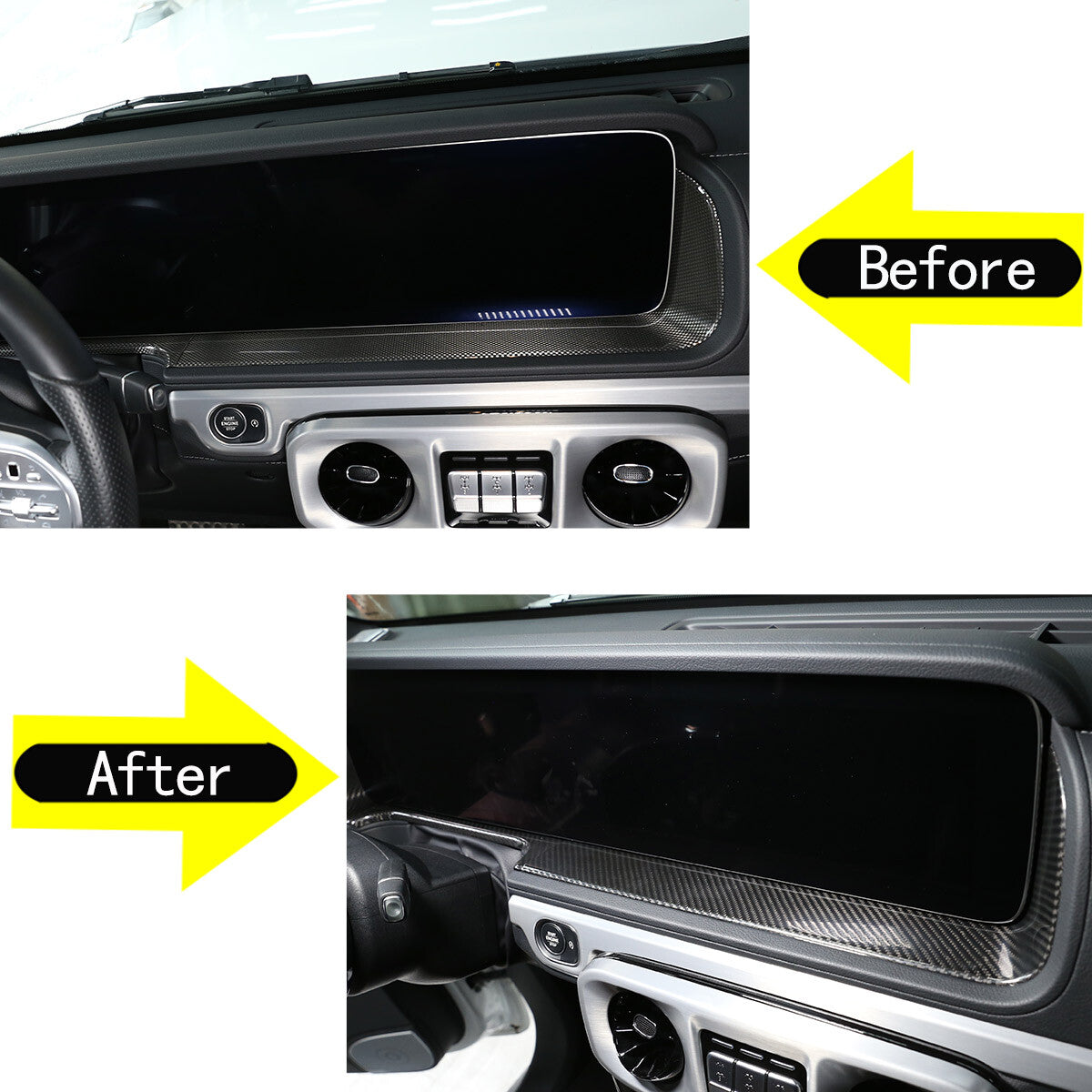 Carbon Fiber Dashboard Display Panel Trim For Mercedes Benz G Class W463 2019-20 10