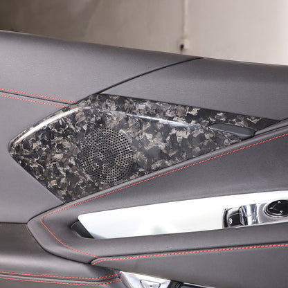 Forged Carbon Fiber Interior Door Speaker Cover For Corvette C8 Z51 Z06 1LT 20+ 1