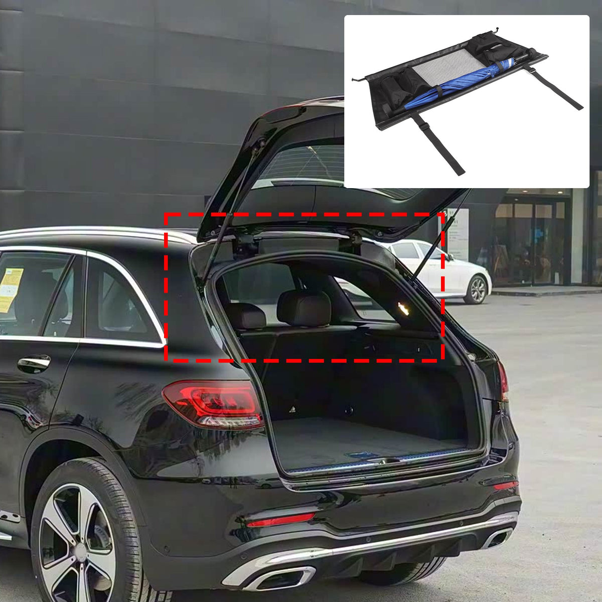 Rear Trunk Cargo Organizer Isolation Storage Net For Benz GLC X253 2016-2022 12