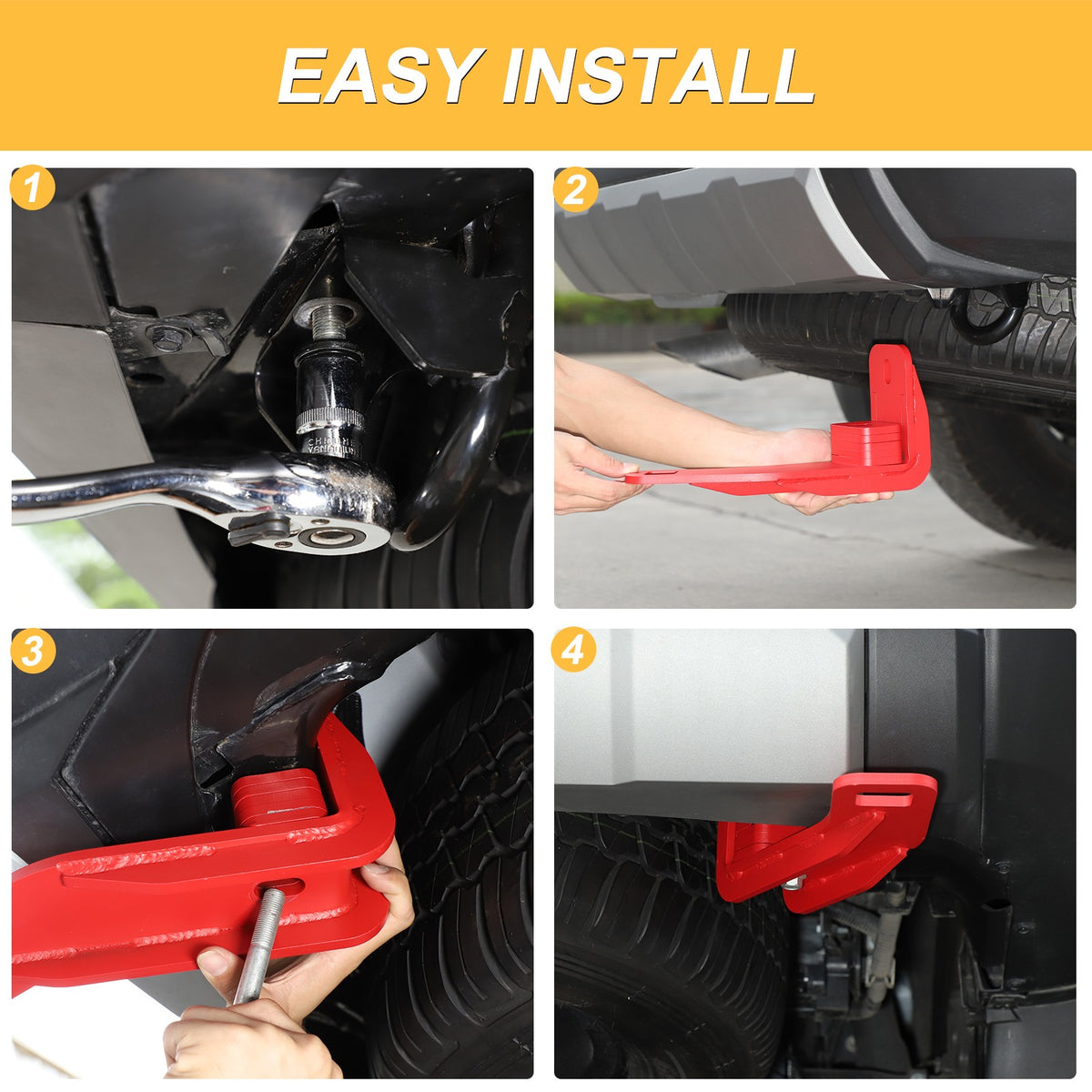 Red Rear Bumper Right Side Tow Hook For Toyota Land Cruiser Prado LC250 2024+ 7