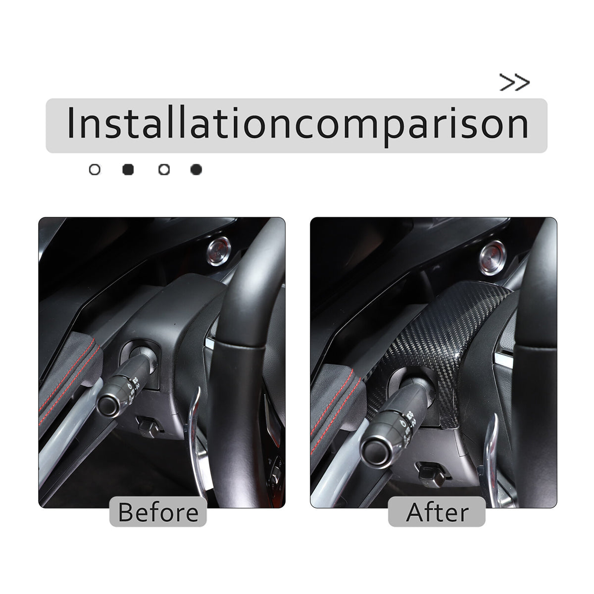 Dry Real Carbon fiber Steering Wheel Base Cover Set For Corvette C8 Z06 2020-26 5