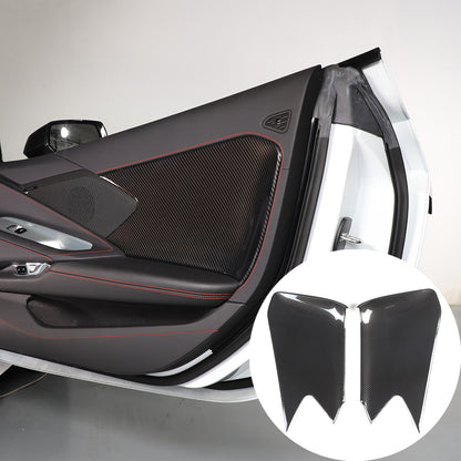 ABS Carbon Fiber Interior Door Anti-Kick Panel Cover Trim For Corvette C8 20-26 10