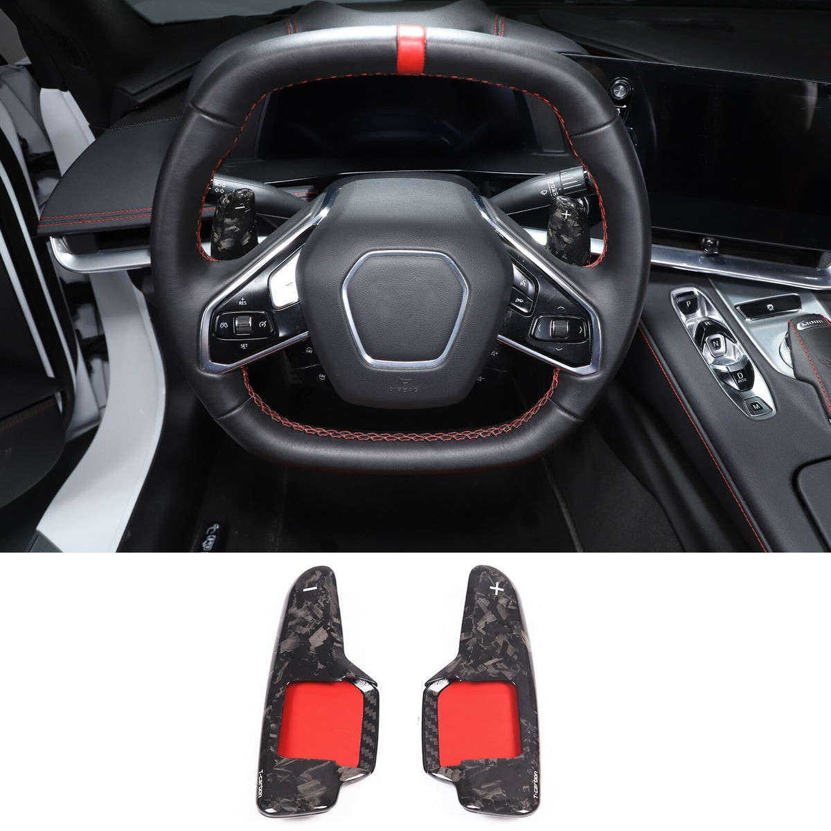 Forged Real Carbon Fiber Full Interior Set Cover Trim Kit For Corvette C8 20-25 - Variants 41-41 2