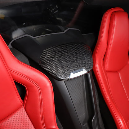 Real Carbon Fiber Rear Seat Single Speaker Grill Trim For Corvette C8 1LT 2020+ 14