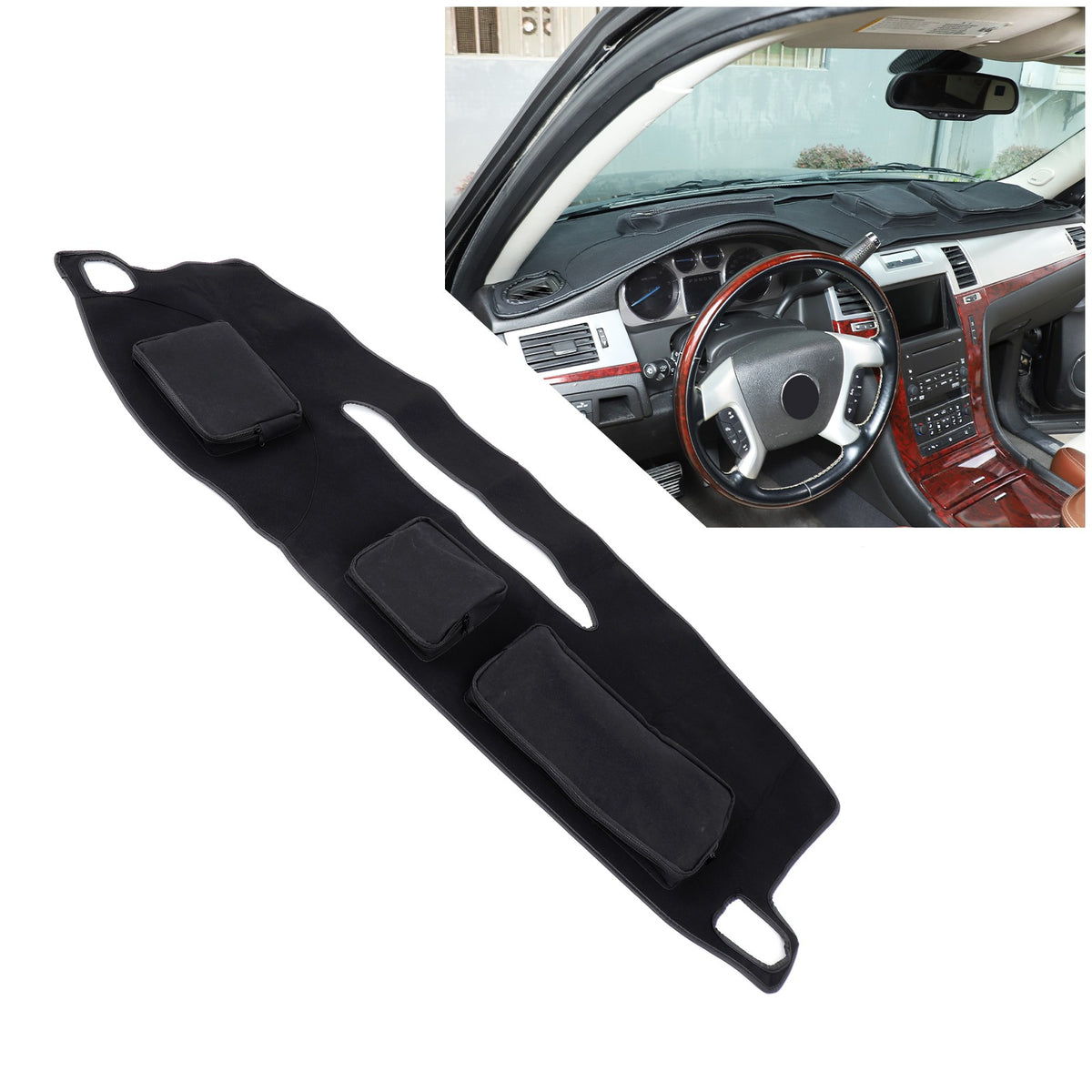 Interior Center Console Dashboard Storage Bag For Cadillac Escalade 2007-14 16