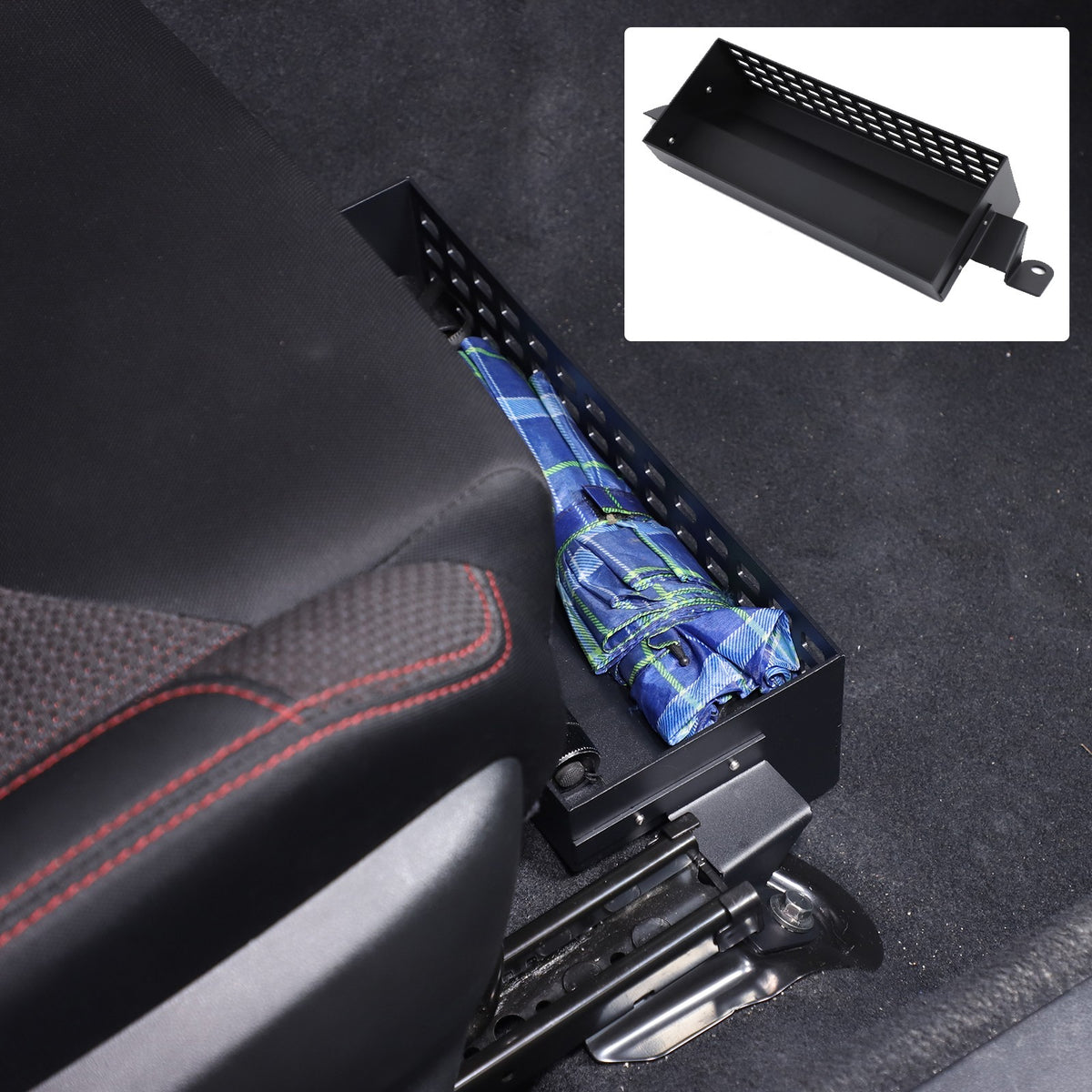 Aluminum Passenger Seat Under-Seat Storage Basket For Subaru WRX VB 2022+ 17