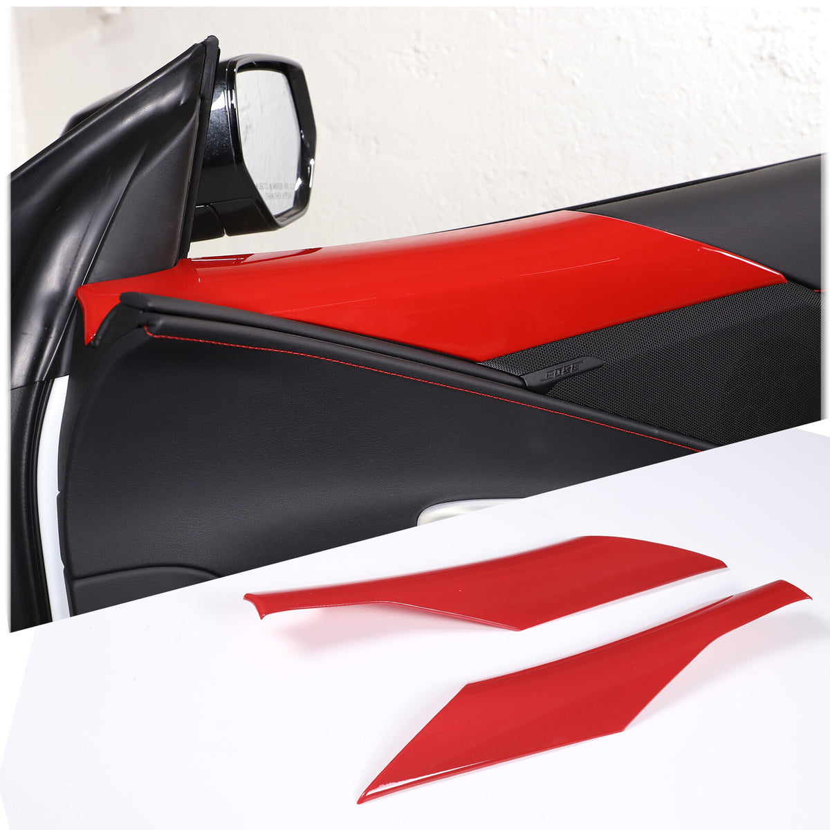 Sport Red Interior Door Panel Trim Cover Sticker Fit For Corvette C8 2020-26 3