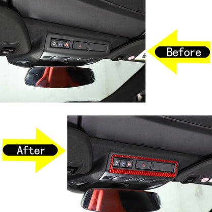 Red Soft Carbon Fiber Interior Decor Trim Kit Cover Set For Corvette C8 20-25 49
