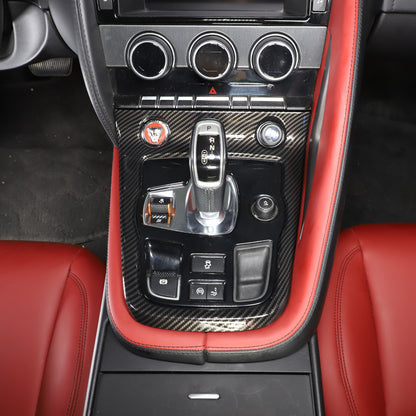 ABS Carbon Fiber Interior Center Console Trim Cover Set For Jaguar F-TYPE 13-18 6