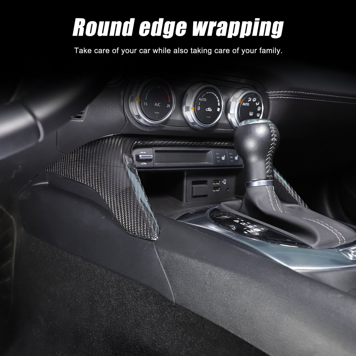 Real Carbon Fiber Front Center Console Trim Cover For Mazda MX-5 Miata 2016-2025 14