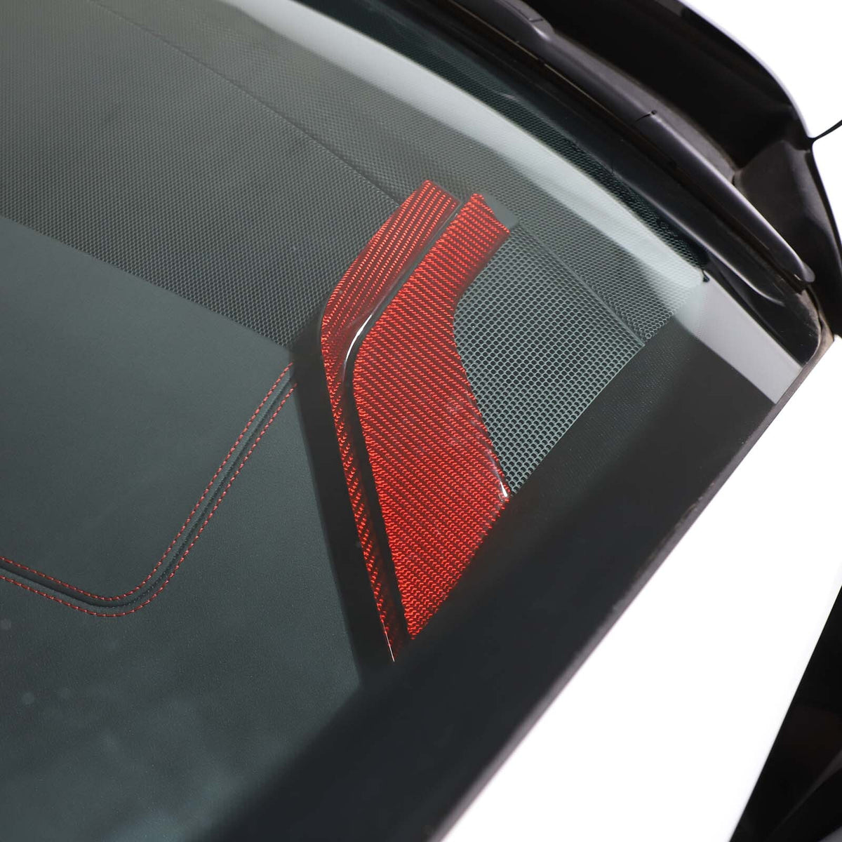 Red Soft Carbon Fiber Interior Decor Trim Kit Cover Set For Corvette C8 20-25 192