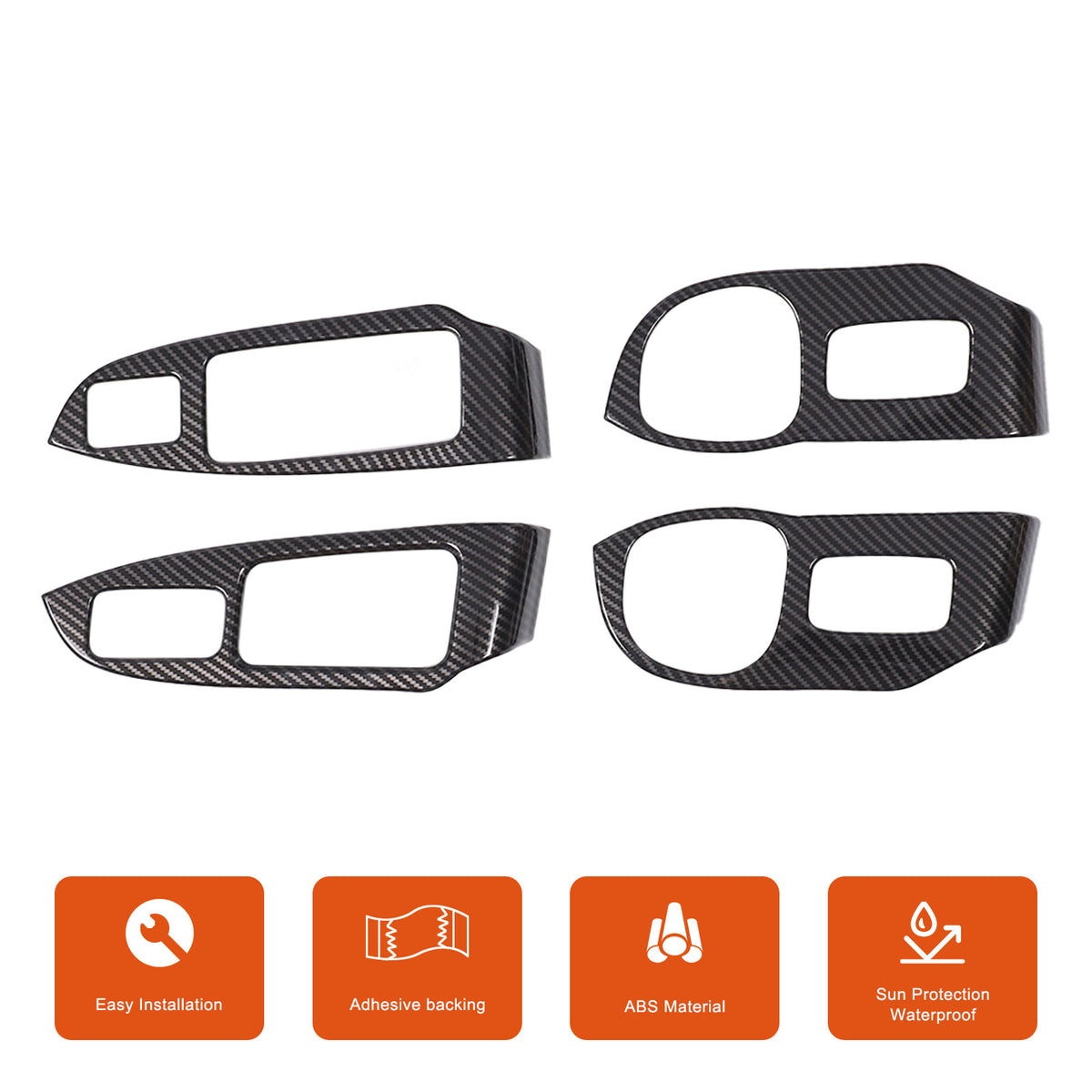 ABS Carbon Fiber Window Lift Switch Button Trim Frame For Honda Pilot 2003-2008 18