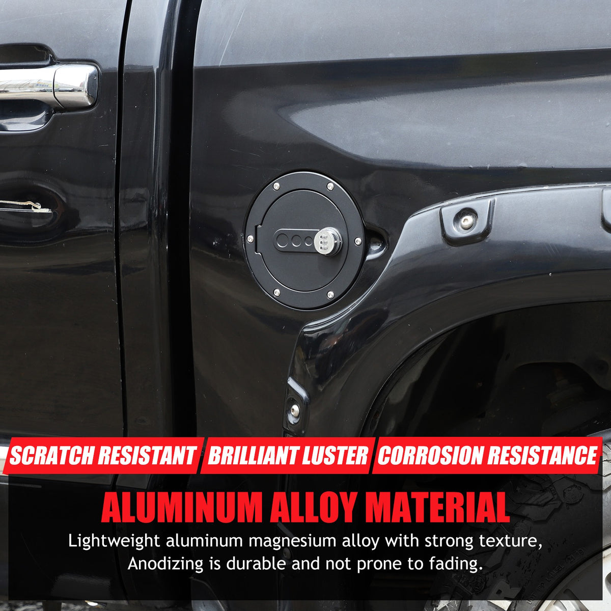 Fuel Cap Anti-Theft Lock Cover with Combination Lock For Toyota Tundra 2007-2021 4