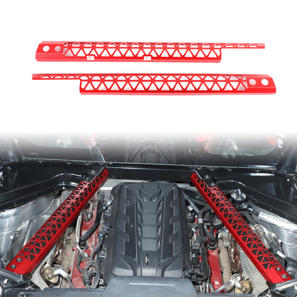 Hollowed Red Engine Bay Crossmember Panel Trim Cover For Corvette C8 Coupe 20+ 2