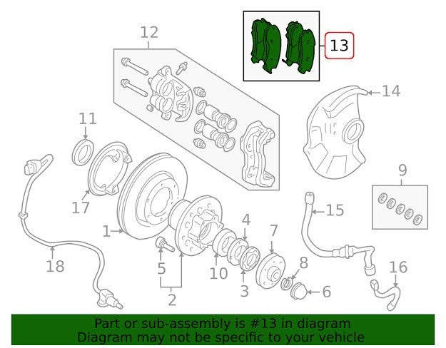 Mitsubishi OEM Pad Set Front Brake MZ690562 for Pajero 3
