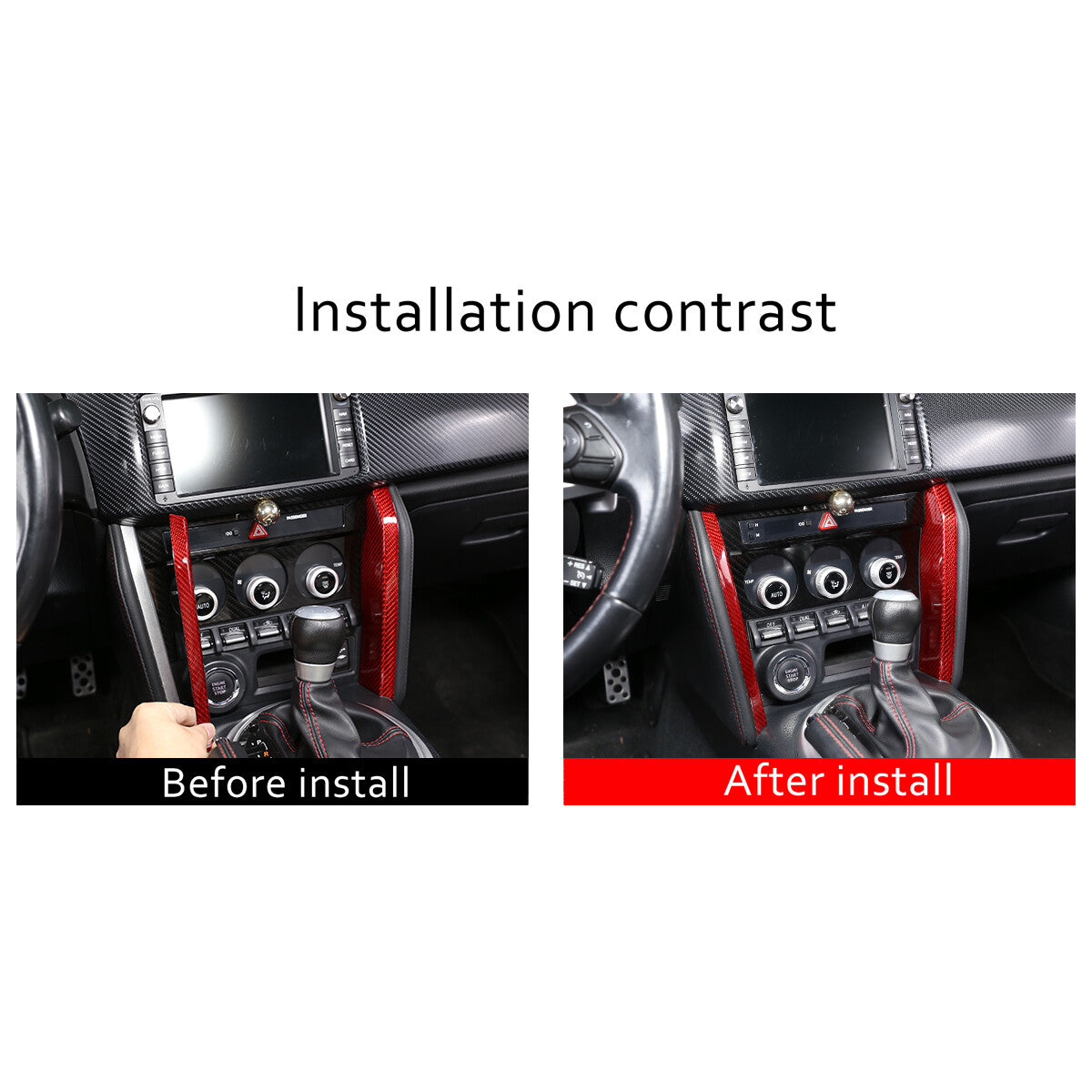 Red Carbon Fiber Center Control Side Panel Trim For Subaru BRZ Scion FR-S 12-20 11
