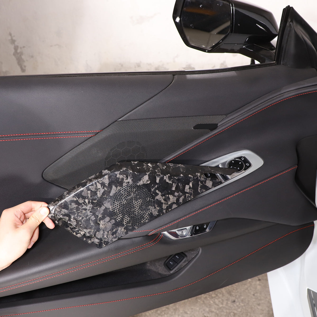Forged Carbon Fiber Interior Door Speaker Cover For Corvette C8 Z51 Z06 1LT 20+ 11