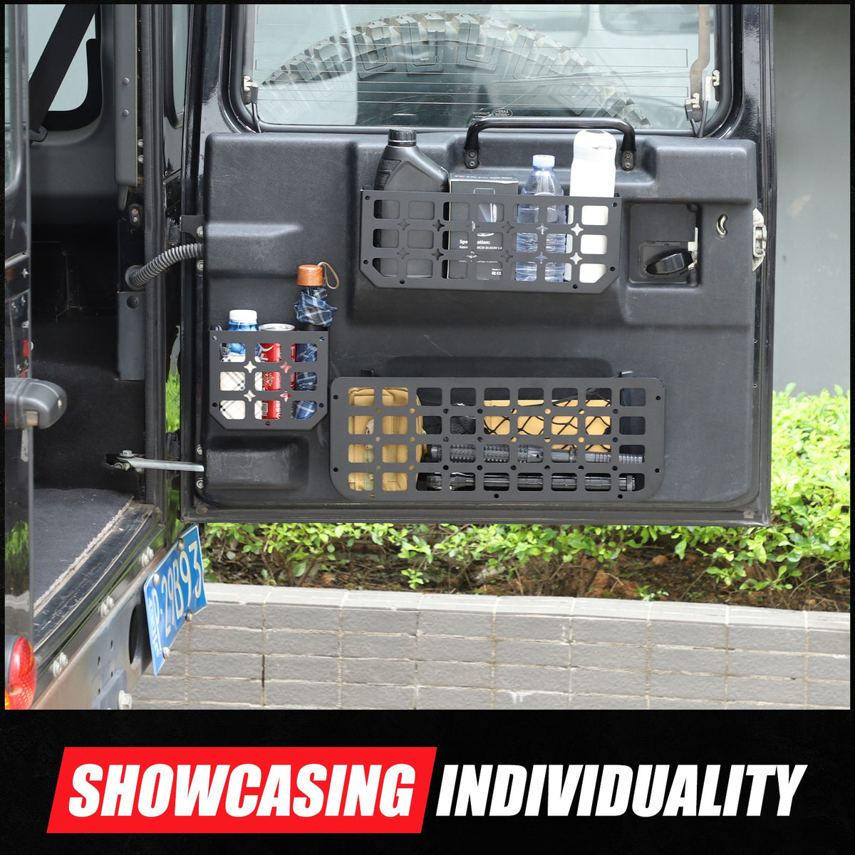 Tailgate Molle Panel Storage Basket For Land Rover Defender L316 2004-2018 56